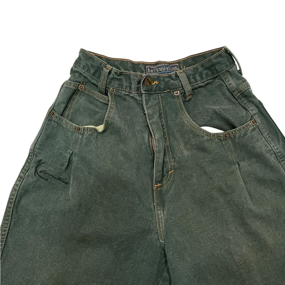 Karl Kami Dark High-Waisted Green 90's Baggy Made In USA Size: XS/28 - Picture 2 of 11